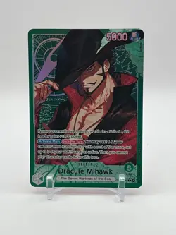 One Piece Dracule Mihawk Leader Alt Art OP14-020 The Azure Sea's Seven English - Image 1