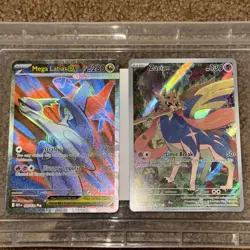 Mega Latias EX 163/132 Rare Ultra Zacian 100/094 Illustration Rare Pokemon Card - Image 1