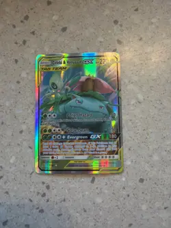 Pokemon TCG Celebi & Venusaur GX Holo Ultra Rare Card Sun & Moon TAG TEAM 1/181 - Image 1
