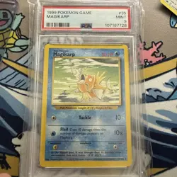 1999 Pokemon Game Base Set Unlimited #35 Magikarp PSA 9 MINT - Image 1