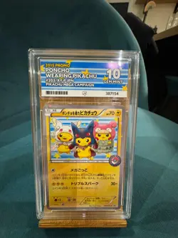 Poncho Wearing Pikachu Mega Campaign Promo 203/XY-P Pokemon Japanese 10 MINT - Image 3