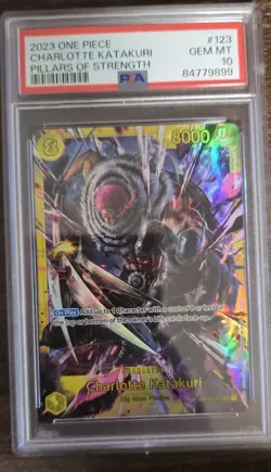 Namco One Piece Pillars of Strength Charlotte Katakuri OP03-123 Foil PSA 10 - Image 1