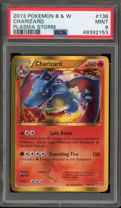 Pokemon Charizard Plasma Storm Holo Secret Rare #136 PSA 9 Mint - Image 1
