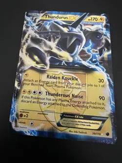 Thundurus EX 38/116 BW Plasma Freeze 2013 Pokemon Card Ultra Rare NM - Image 1