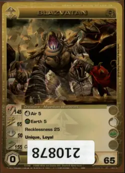 (210878) BLAZVATAN 145/65/50/155/65 (0 Max Stats) Ultra Rare Foil Chaotic Card - Image 1
