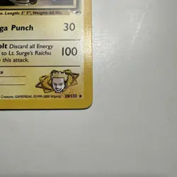 Lt. Surge’s Raichu 28/132 Non Holo Rare Gym Heroes Pokemon TCG NM - Image 3