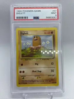 1999 Pokemon Base Set Unlimited Diglett 47/102 PSA 9 MINT - Image 3