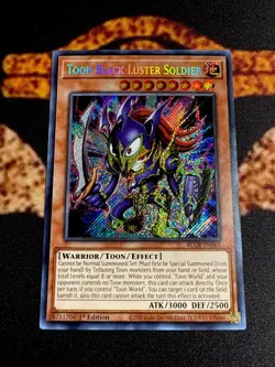 🔥 YUGIOH • TOON BLACK LUSTER SOLDIER • BLCR-EN065 • SECRET RARE • 1st • NM 🔥 - Image 2