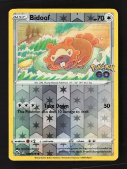 Bidoof (Peelable Ditto) Common Reverse Holo Pokemon GO 059/078 LP Pokemon TCG - Image 1