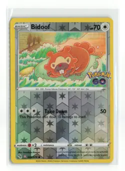 BIDOOF DITTO PEELABLE 059/078 POKEMON GO REVERSE POKEMON TCG NM-LP - Image 1