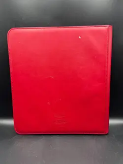 BCW Red Gaming Card Z-Folio Zippered LX Leatherette Album with 12 Pocket Pages - Image 2