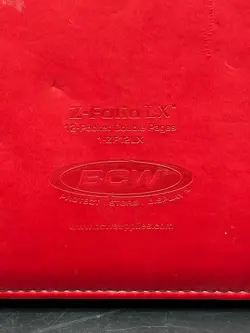 BCW Red Gaming Card Z-Folio Zippered LX Leatherette Album with 12 Pocket Pages - Image 3