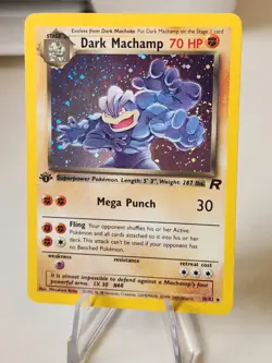 1st Edition Dark Machamp Team Rocket Holo 10/82 Single Card - Image 1