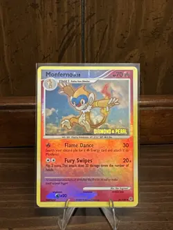 Pokemon TCG Monferno Promo Reverse Holo Card 56/130 Stamped LP - Image 1