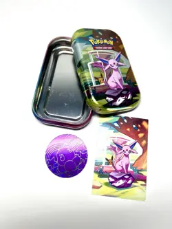 Prismatic Evolutions Espeon Mini Tin w/ Coin & Art Card - NO PACKS - Pokemon TCG - Image 1