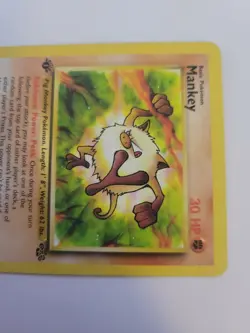 Pokemon TCG Mankey Jungle 55/64 Regular 1st Edition Common Fighting WOTC Damaged - Image 4