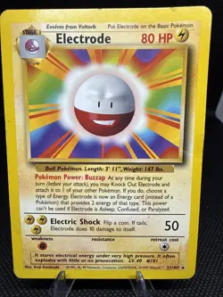 Pokemon TCG Electrode 21/102 Base Set Unlimited Rare, Regular Finish - Image 1