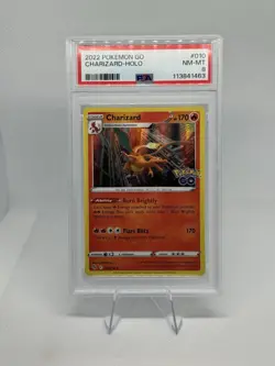 2022 Pokemon SWSH Pokemon GO Charizard Holo #010/078 PSA 8 - Image 1