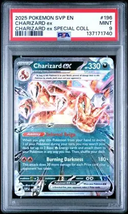 2025 Pokemon CHARIZARD EX 196 SVP: BLACK STAR PROMO Special Collection PSA 9 🔥 - Image 3