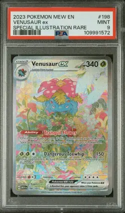 2023 POKEMON MEW EN-151 SPECIAL ILLUSTRATION RARE #198 VENUSAUR EX PSA 9 - Image 1