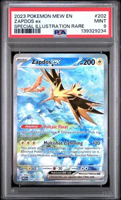 2023 POKEMON MEW EN-151 SPECIAL ILLUSTRATION RARE #202 ZAPDOS EX PSA 9 - Image 1