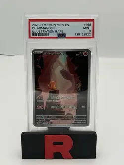 2023 Pokemon 151 Mew EN Charmander 168/165 Illustration Rare PSA 9 MINT (621) - Image 1