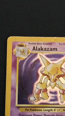 Alakazam Holo Rare Pokemon Card 1/102 Base Set 1999 Unlimited Damaged! - Image 4