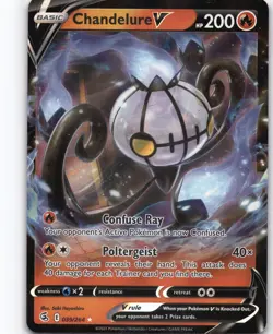 Chandelure V Ultra Rare SWSH08: Fusion Strike 039/264 NM Pokemon - Image 1