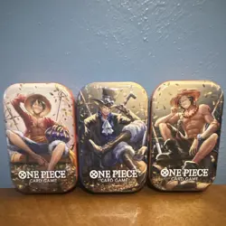 Bandai Namco One Piece Vol.2 Booster Pack Tin Set w/ Luffy Ace Sabo - Image 1