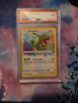 Rayquaza Amazing Rare Card 138/185 Vivid Voltage 2020 PSA 9 - Image 1