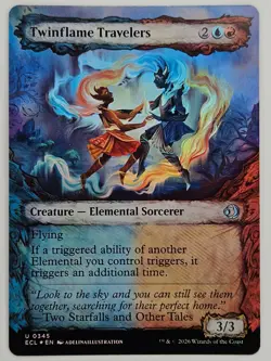 MTG Lorwyn Eclipsed - ECL 345 Twinflame Travelers (Showcase) - Uncommon Foil - Image 1