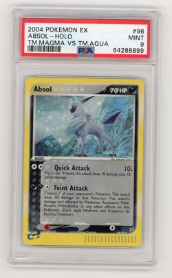 2004 POKEMON EX TEAM MAGMA VS TEAM AQUA 96 ABSOL HOLO PSA 9 MINT - Image 1