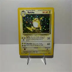 Pokemon Raichu Base Set Holo Rare 14/102 English 1999 80 HP Wizards Card - Image 1