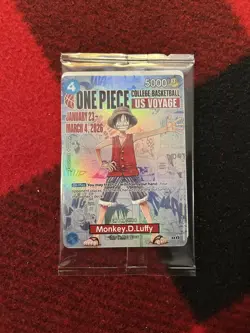 One Piece Monkey D. Luffy US Voyage College Basketball Card Rutgers - Image 1
