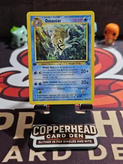 Pokemon TCG Omastar Fossil 1st Edition Uncommon Card 40/62 - Image 1