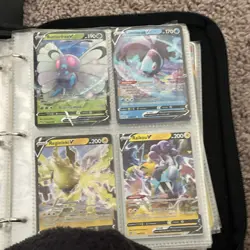 Pokemon TCG Mixed Card Lot Binder Pikachu Mew Charizard Holo Foil Full Art V - Image 5