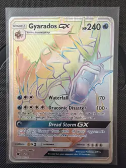 Pokemon Gyarados GX 112/111 Crimson Invasion Rainbow Secret Rare Holo - Image 1