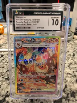 2024 Pokemon Japanese Flareon ex 202/187 Terastal Festival Holo SAR CGC 10 - Image 1