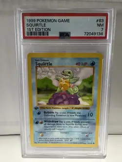 Pokemon Squirtle 63/102 Base Set Shadowless 1st Edition PSA 7 - Image 1