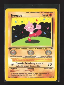 Pokemon Neo Discovery #66/75 1st Edition Common Tyrogue - Image 1