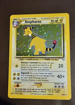 Ampharos 1/64 Neo Revelation 2000 Holo Rare Pokemon LP 🔥 - Image 1