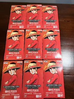 One Piece TCG Carrying On His Will Sleeved Booster Pack OP-13 English Lot Of 9 - Image 1