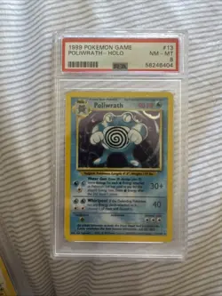 1999 POKEMON GAME 13 POLIWRATH-HOLO - PSA 8 - Image 1