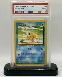 1999 Pokemon Game Base Set Unlimited #35 Magikarp PSA 9 MINT - Image 1