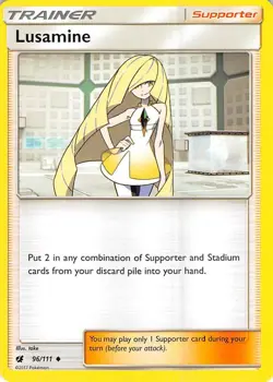 Lusamine SM - Crimson Invasion 96/111 NM English Pokemon Card - Image 1