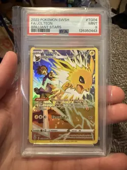 2022 POKEMON SWORD & SHIELD BRILLIANT STARS #TG04 FULL ART/JOLTEON PSA 9 - Image 1