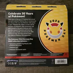 Pokemon TCG Pokemon Day 2026 Collection Box Pikachu Promo Coin 3 Booster Packs - Image 2