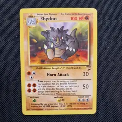 Pokemon 2000 BASE SET 2 RHYDON 59/130 UNCOMMON LP-NM Unlimited Vintage TCG - Image 1