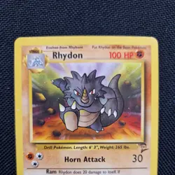 Pokemon 2000 BASE SET 2 RHYDON 59/130 UNCOMMON LP-NM Unlimited Vintage TCG - Image 2