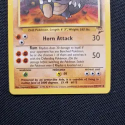 Pokemon 2000 BASE SET 2 RHYDON 59/130 UNCOMMON LP-NM Unlimited Vintage TCG - Image 3